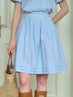 Yuki A-Line Striped Pleated Skirt