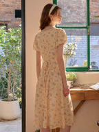 Emma Square Neck Lace Puff Sleeves Dress