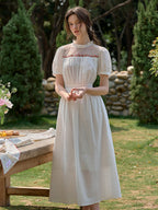 【Final Sale】Sabrina Ruffle Neck 100% Cotton Dress
