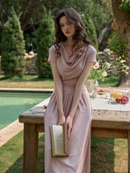 Briar Cowl Neck 3D Rose Dress