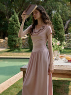 Briar Cowl Neck 3D Rose Dress