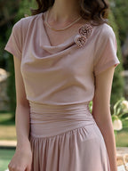 Briar Cowl Neck 3D Rose Dress