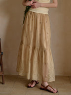 Gwendolyn Embroidery Midi Skirt