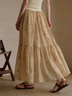Gwendolyn Embroidery Midi Skirt