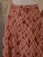 Elena Wave Edge Plaid Skirt