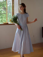 Salem Round Neck Waist Cotton Dress