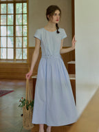 Salem Round Neck Waist Cotton Dress