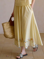 Ashley Floral Embroidery 100% Cotton Skirt