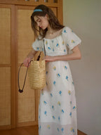 【Final Sale】Julissa Square Neck Floral Dress