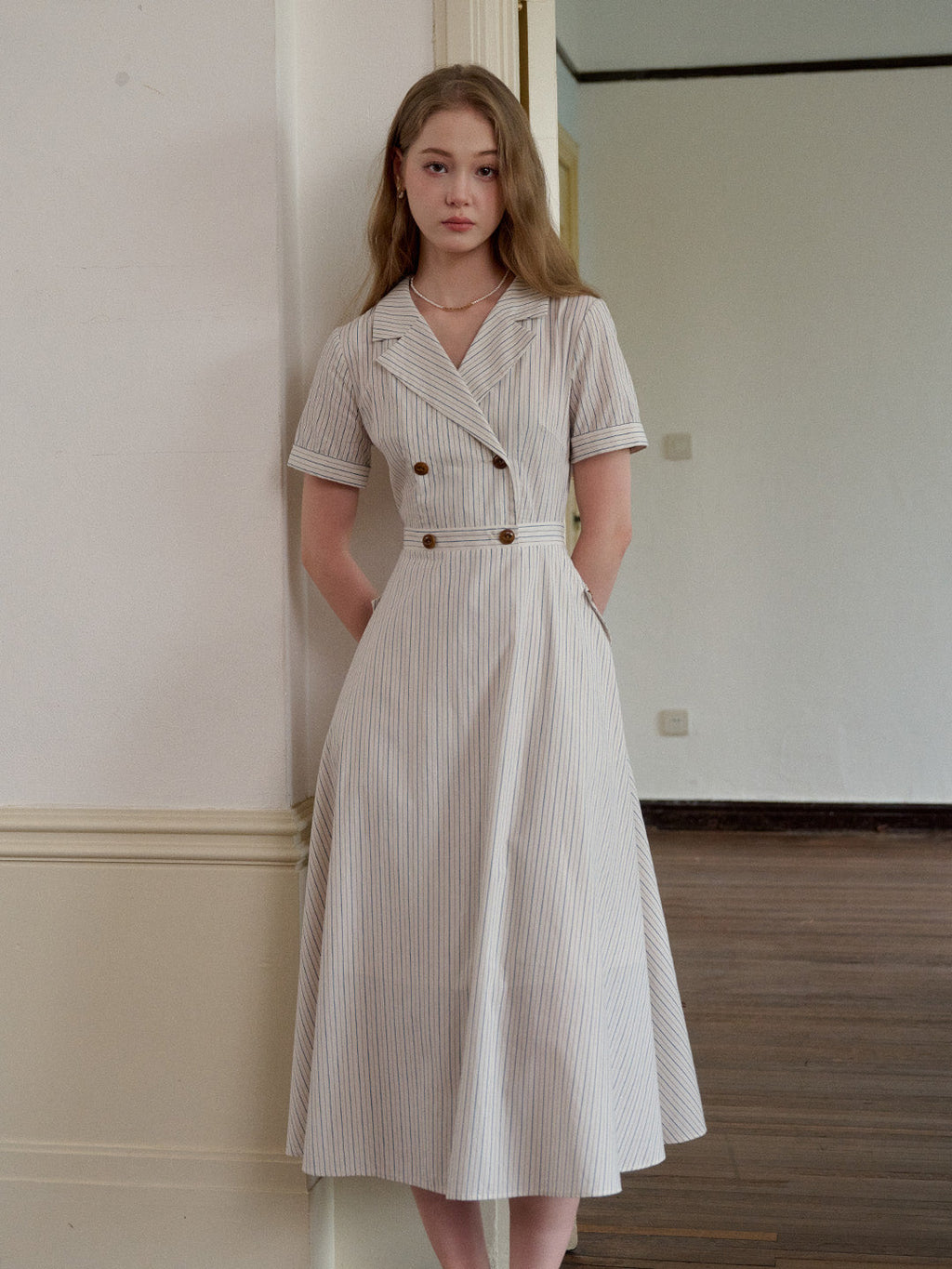 Catalina V-Neck French Stripes Dress