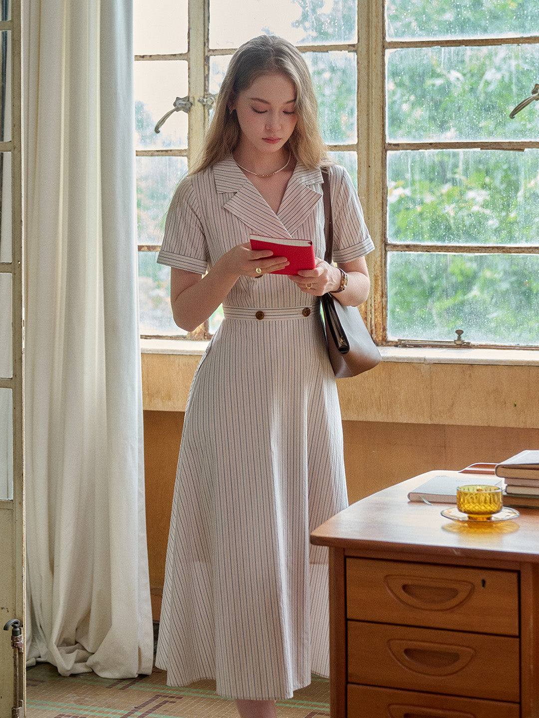 Catalina V-Neck French Stripes Dress