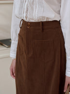 Amalia Knee-Length Corduroy Skirt
