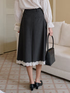 【Final Sale】Saige Pleated Lace A-Line Skirt