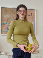 Amanda Ruffle Collar 100% Wool Sweater