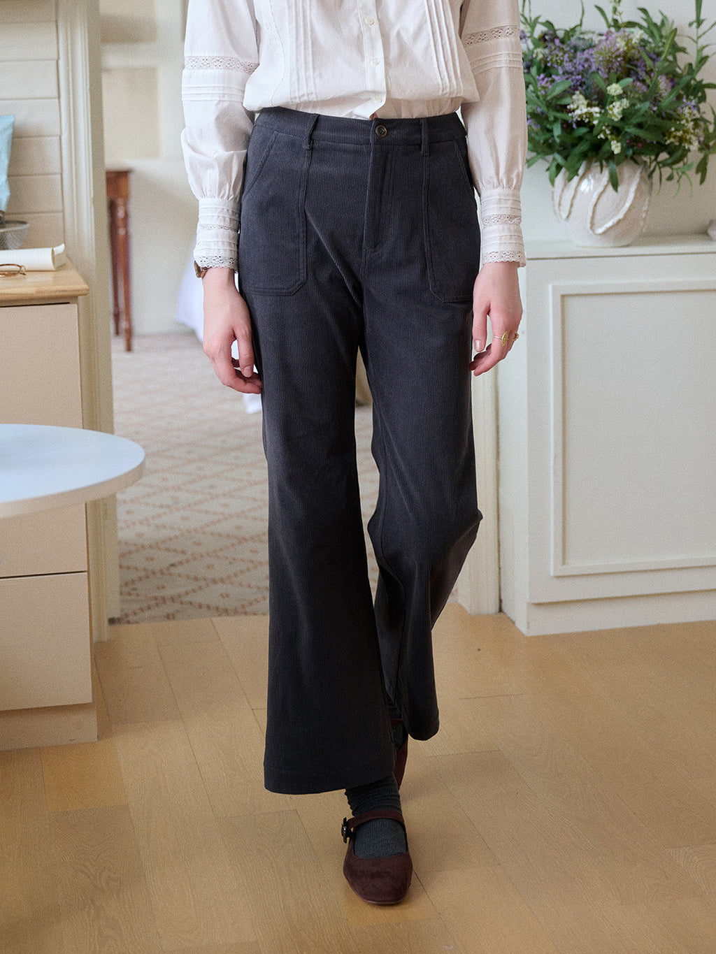 【Final Sale】Lexi Corduroy Straight Trousers