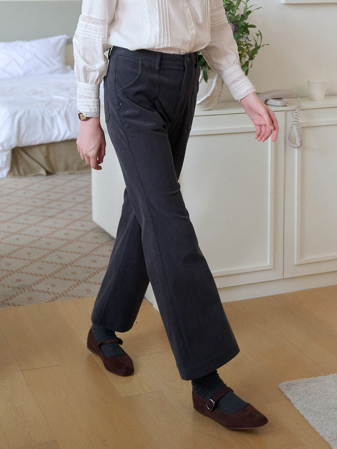 【Final Sale】Lexi Corduroy Straight Trousers