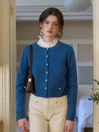 Dayana Round Neck 100% Wool Cardigan