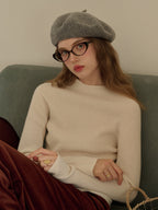 Abby Mock Neck Ribbed Sweater
