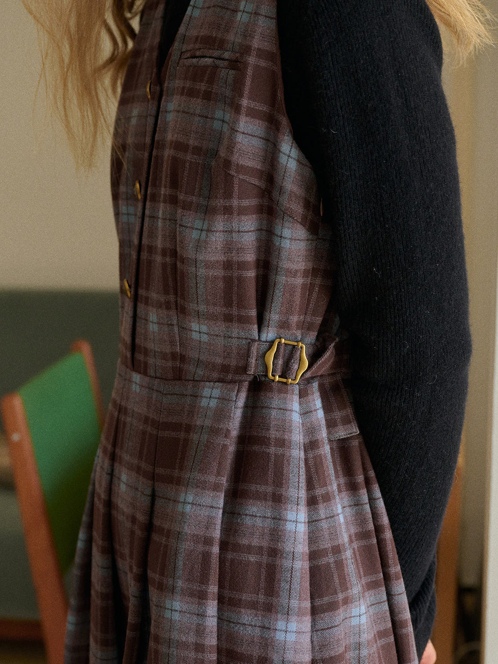 Kinley V-Neck Plaid Dress