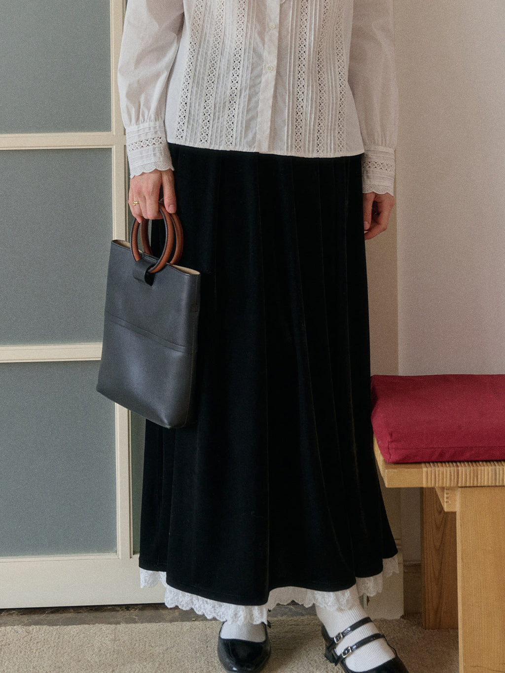 Xiomara Velvet Midi Skirt