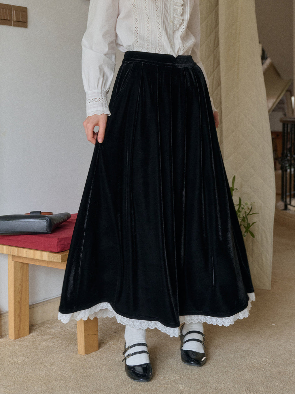 Xiomara Velvet Midi Skirt