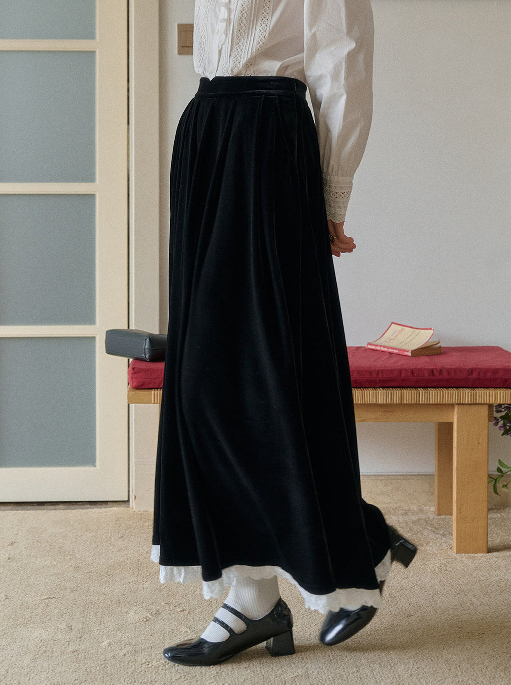 Xiomara Velvet Midi Skirt