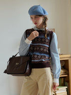Iyla Round Neck Fair Isle Knitwear Vest