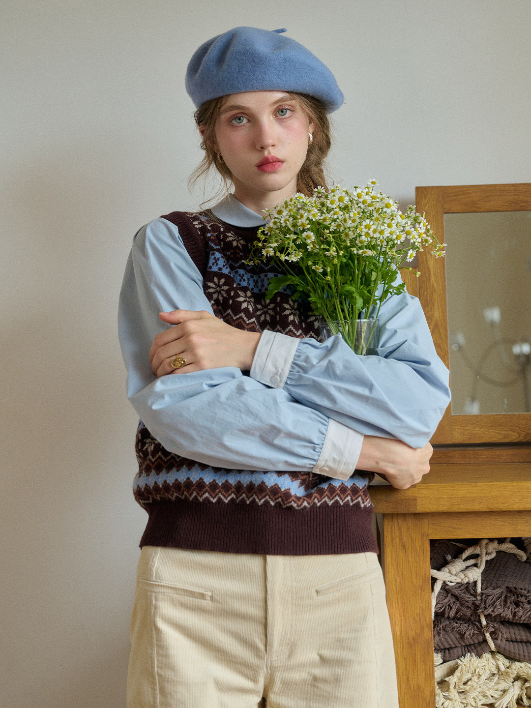 Iyla Round Neck Fair Isle Knitwear Vest