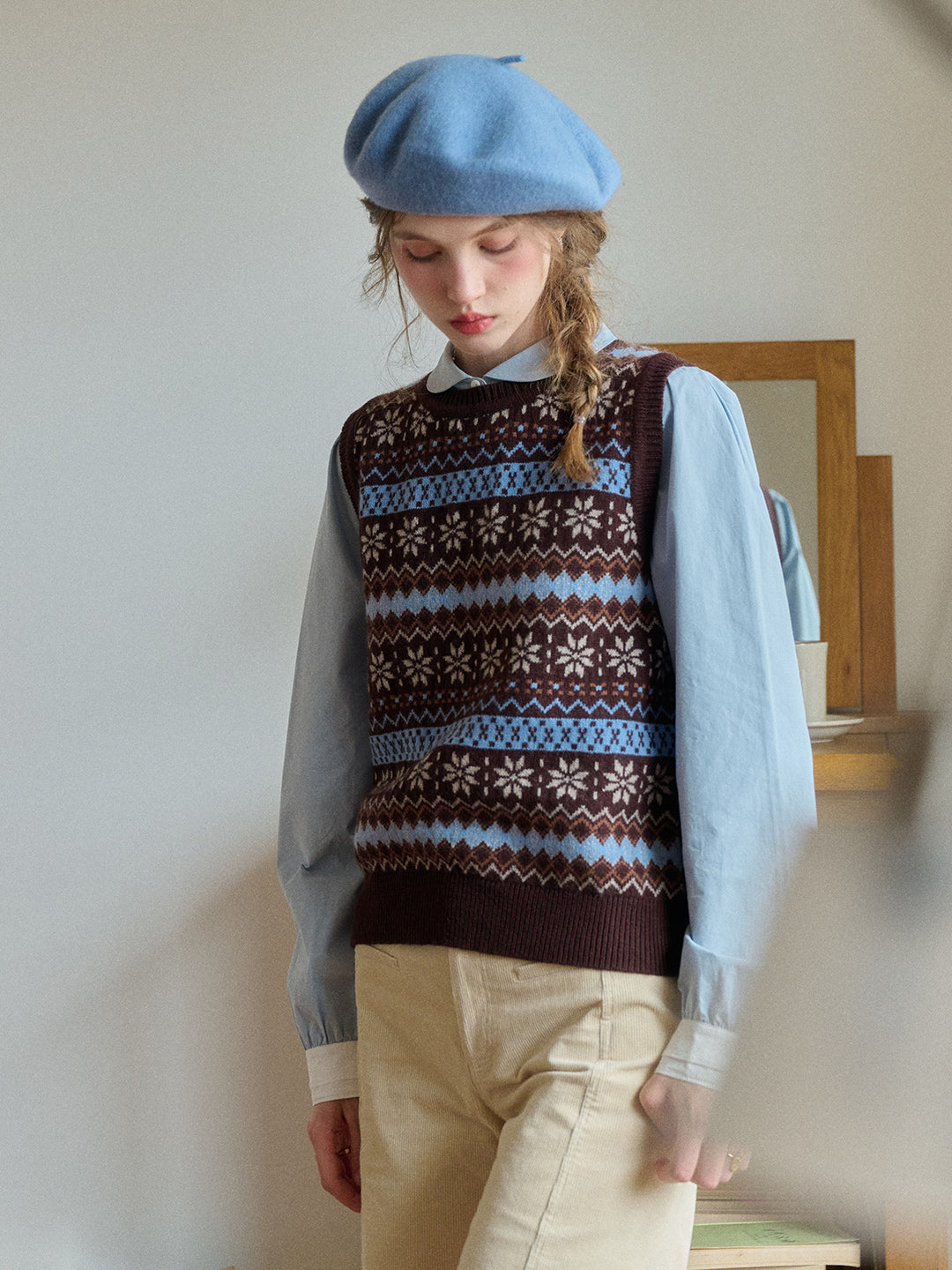 Iyla Round Neck Fair Isle Knitwear Vest