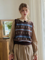 Iyla Round Neck Fair Isle Knitwear Vest