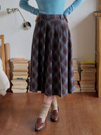 Jaylani Plaid Midi Skirt