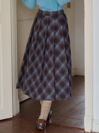 Jaylani Plaid Midi Skirt