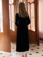 Milan Round Neck Beading Velvet Dress