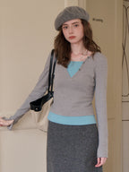 Zaniyah V-Neck Knit Top