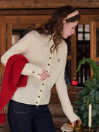 Araceli Round Neck 100% Wool Cardigan