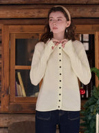 Araceli Round Neck 100% Wool Cardigan