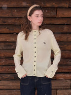 Araceli Round Neck 100% Wool Cardigan