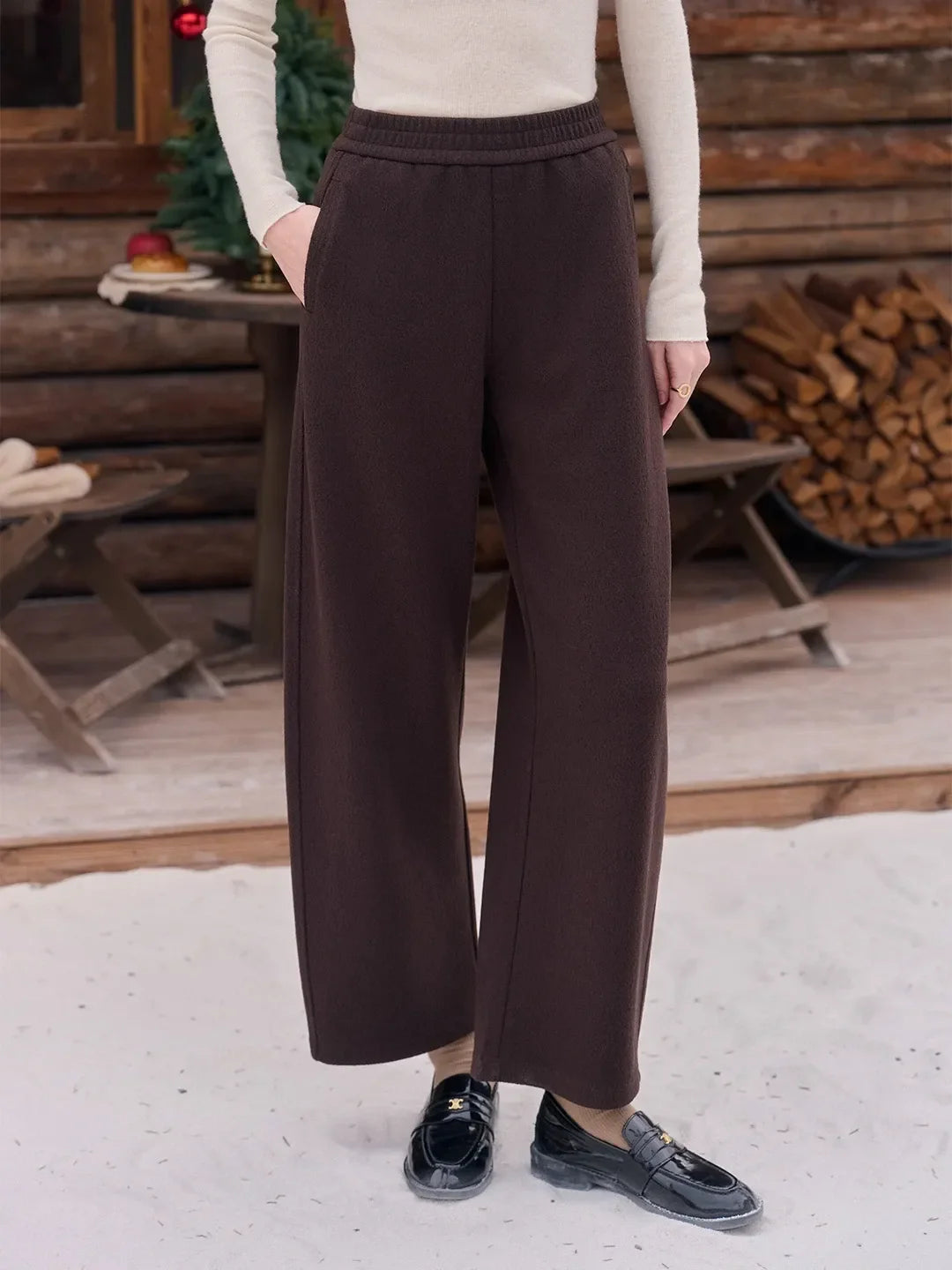Jessie Silhouette Straight Wool Trousers