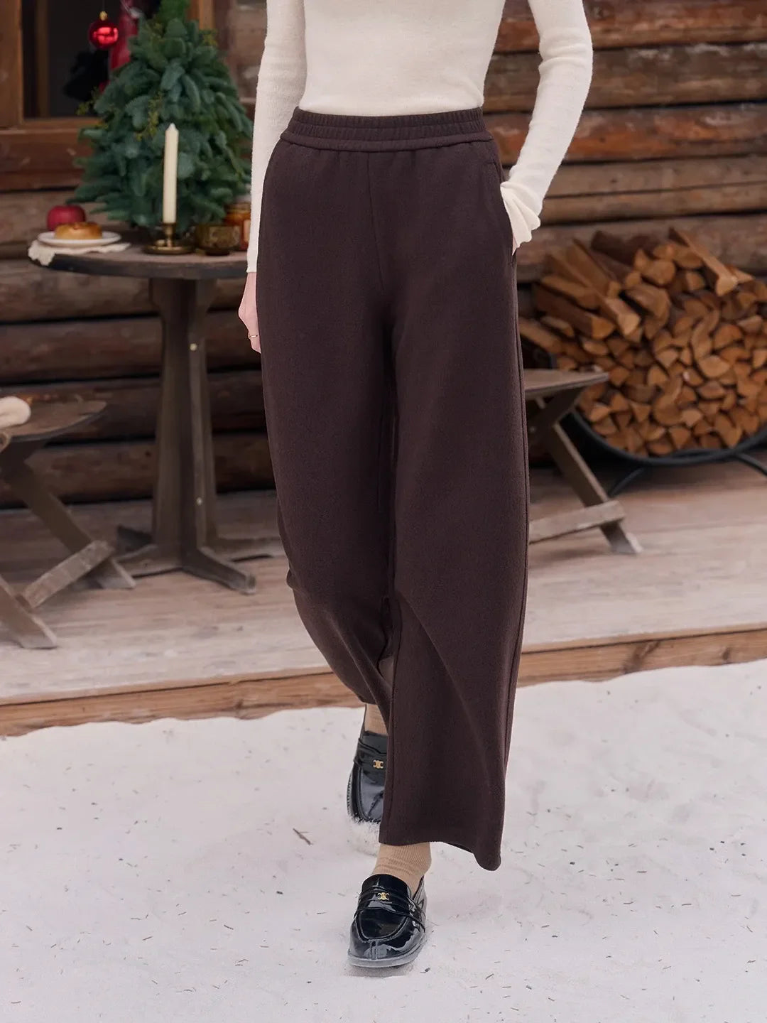 Jessie Silhouette Straight Wool Trousers
