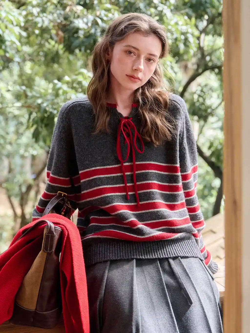 Emberlynn Round Neck Stripe Sweater