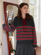 Emberlynn Round Neck Stripe Sweater