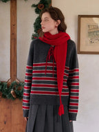 Emberlynn Round Neck Stripe Sweater