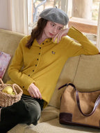 Araceli Round Neck 100% Wool Cardigan