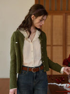 Magdalena Round Neck Cotton Cardigan