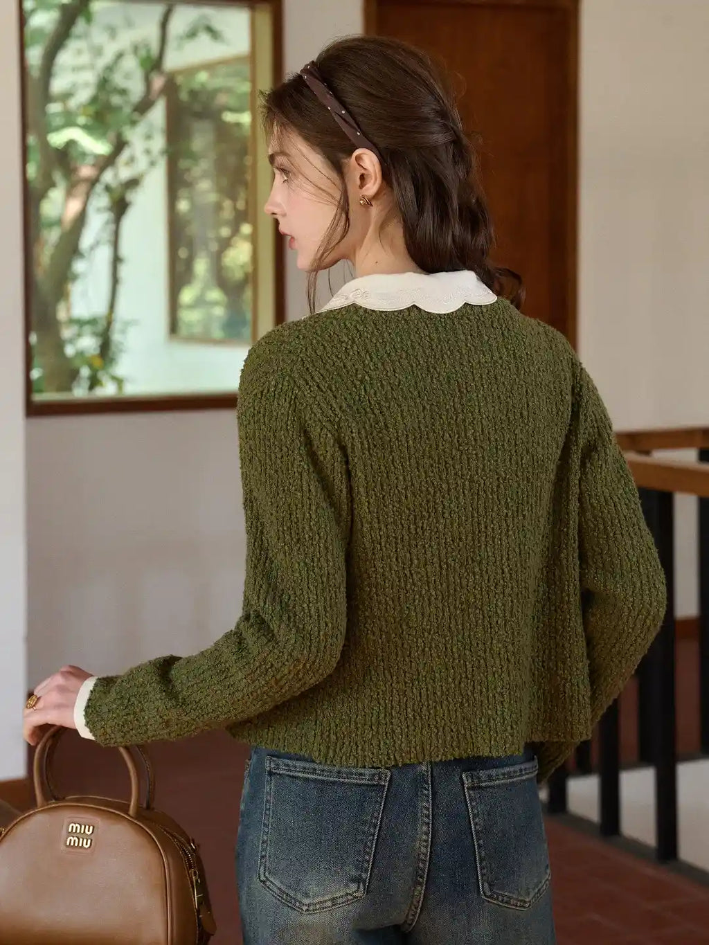 Magdalena Round Neck Cotton Cardigan