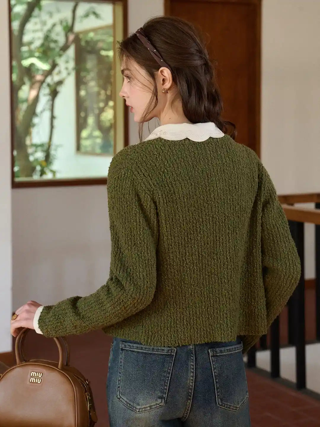 Magdalena Round Neck Cotton Cardigan