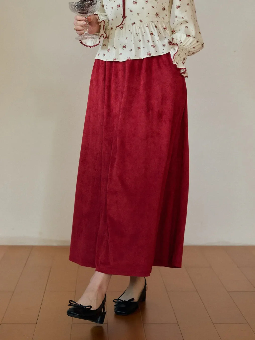 Della Retro Red Skirt