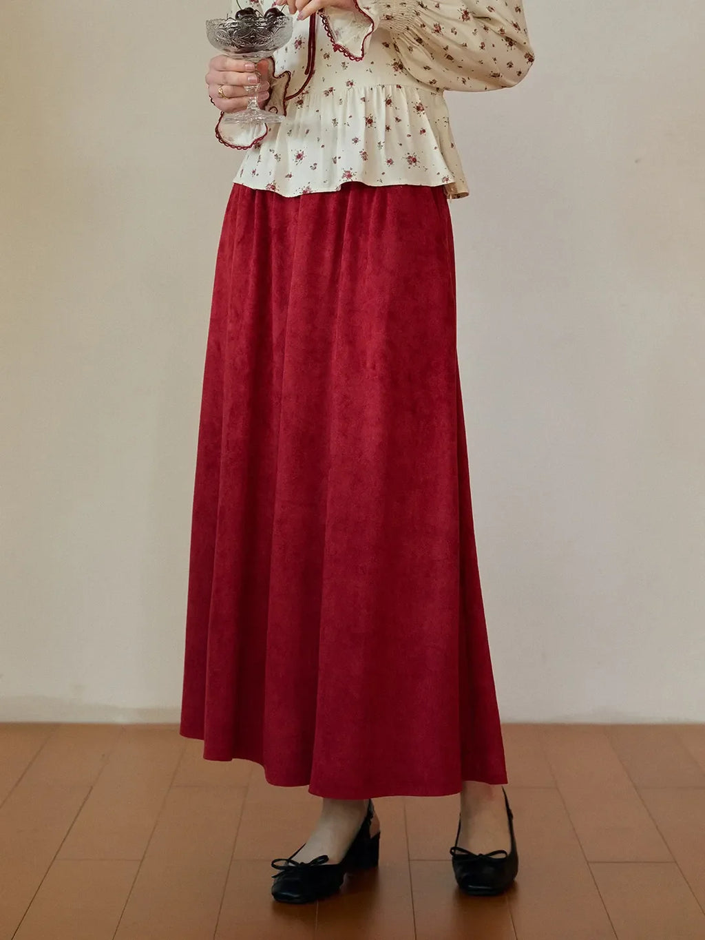 Della Retro Red Skirt