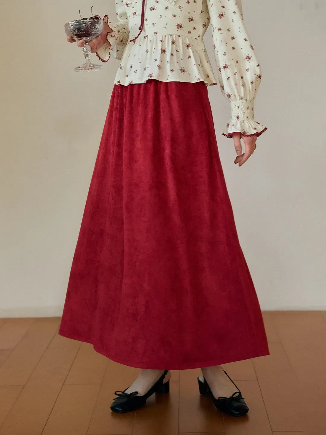 Della Retro Red Skirt