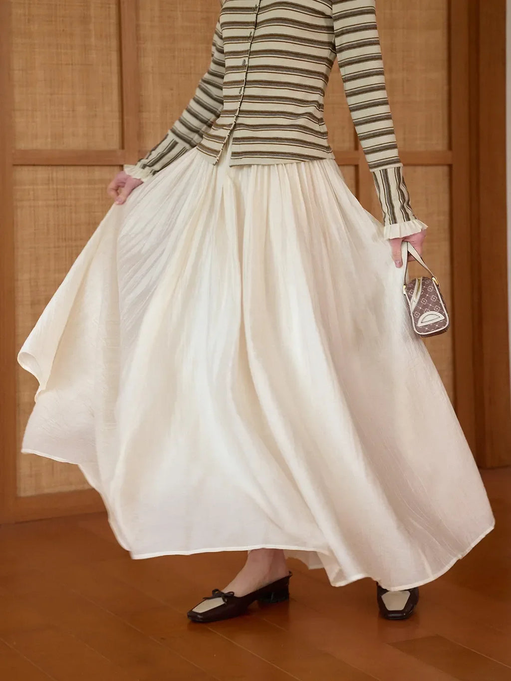 Harlee Flowy Pleated Lyocell Skirt